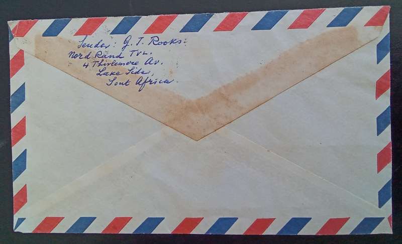 Union of SA - Airmail Cover from Braamfontein to Germany